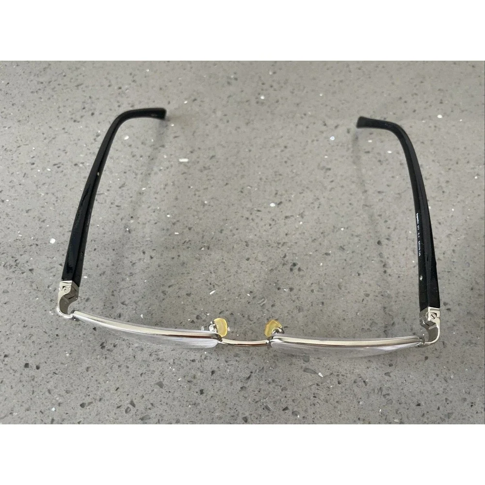 Superflex 377 c.1 54-19-145 Black Half Rim Eyeglasses Frames ONLY Silver